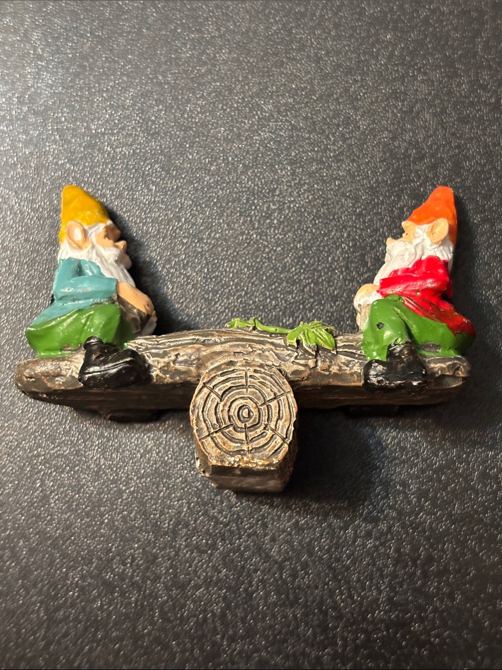 Whimsical Garden Gnome Shelf Accent - Red & Teal